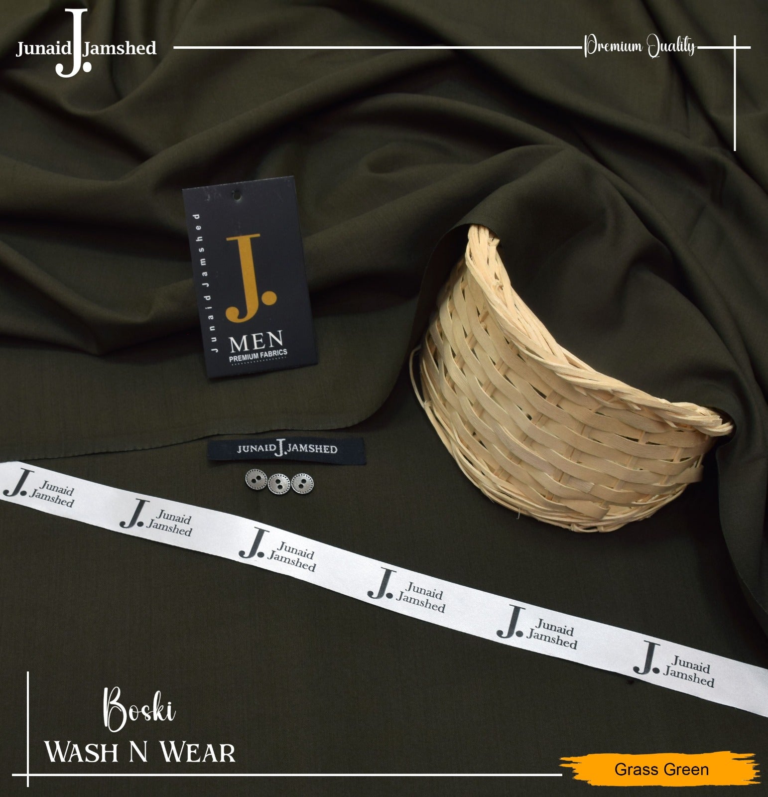 Junaid Jamsheed Cloths - Forest Green