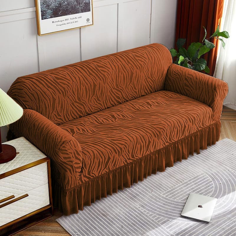 Zebra Sofa Cover - Brown