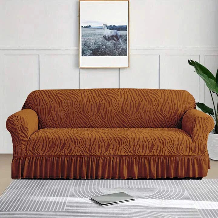 Zebra Sofa Cover - Brown