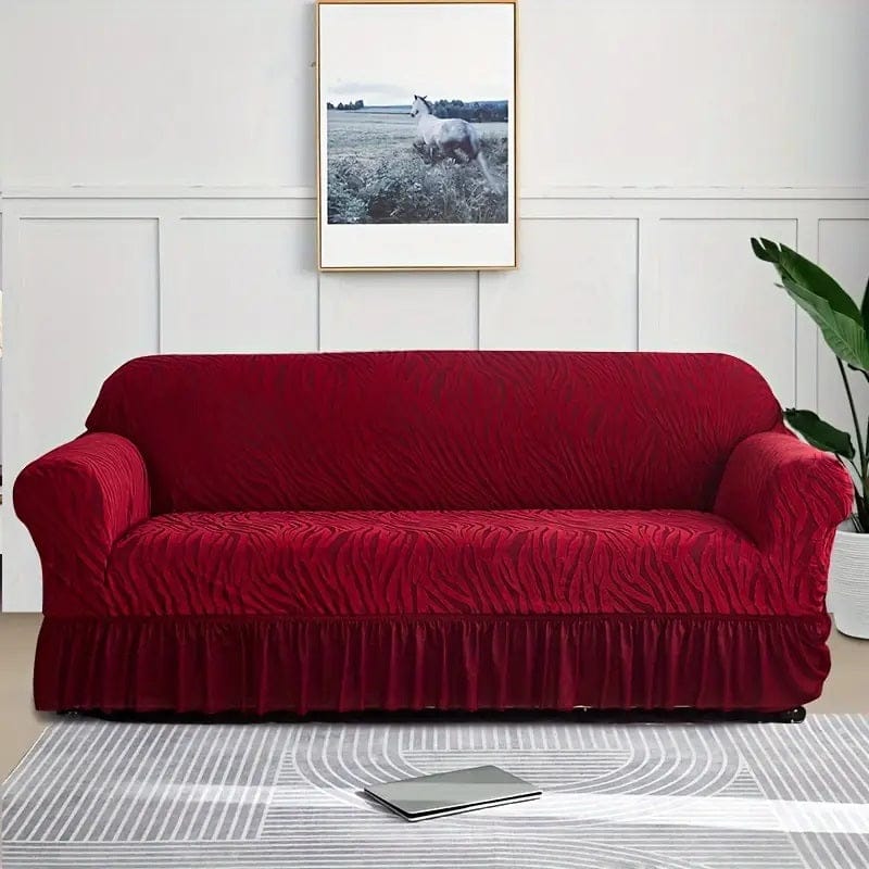 Zebra Sofa Covers - Mahroon