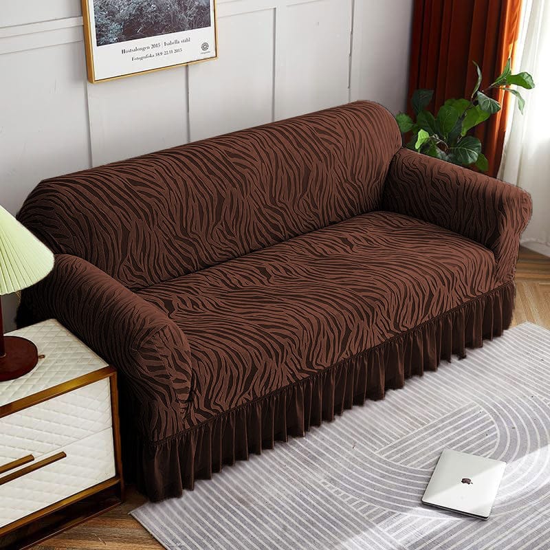 Zebra Sofa Covers - Dark Brown