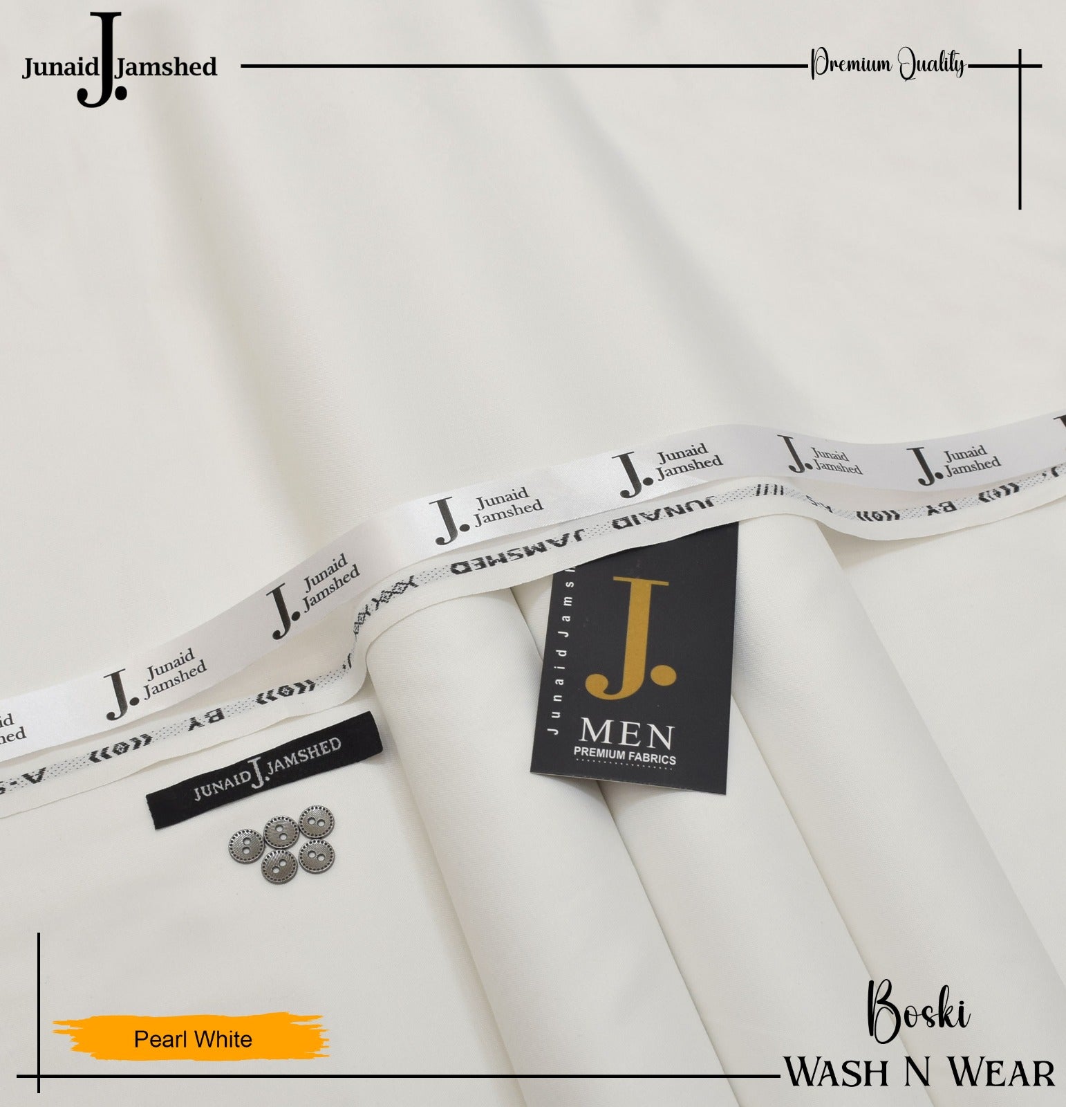 Junaid Jamsheed Cloths Mens - Pearl White